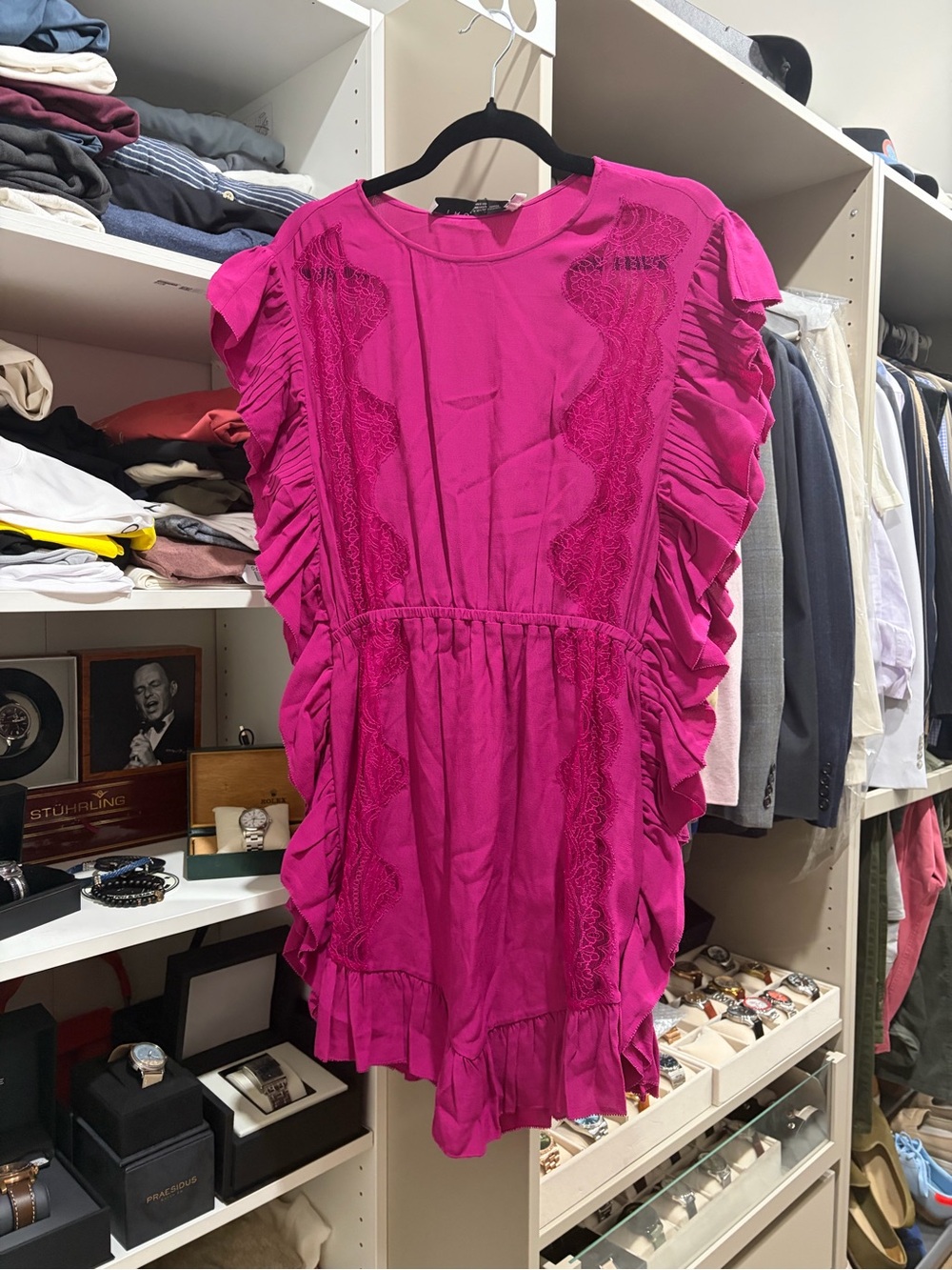 Etro Fuchsia Ruffled Short Dress